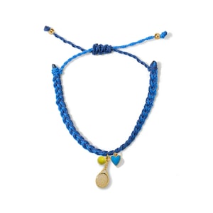 Tennis Racket & Ball with Gold Heart Charm Bracelet | 100% Waterproof Adjustable Friendship Bracelet | Good Gift for Teams |
