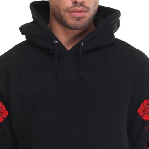 Black sweatshirt with red roses Clearance