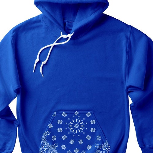 Blue Bandana Hoodie . Crip Clothing Sweatshirt . Crenshaw Los Etsy