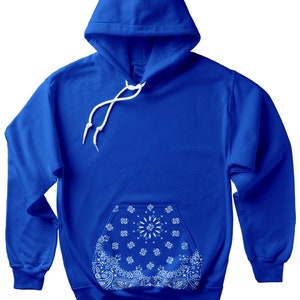 red bandana print hoodie