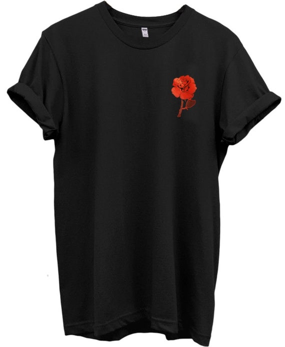 red rose printed shirt