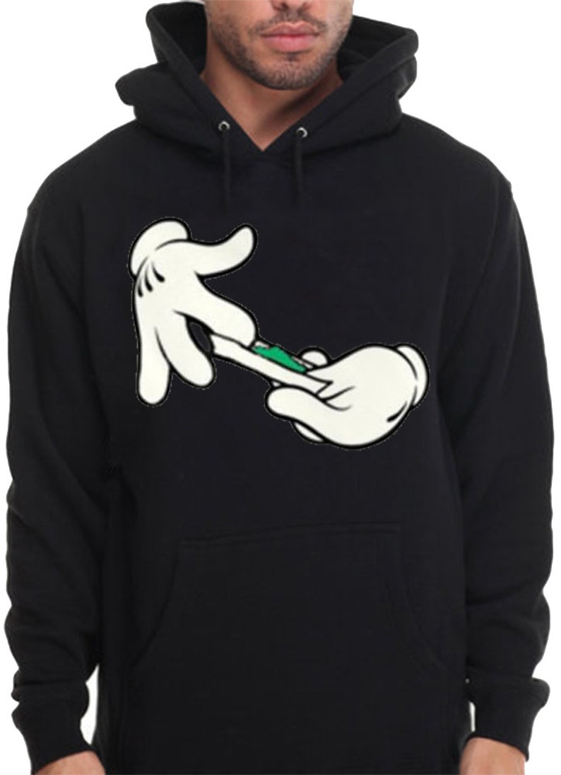 Cartoon Hands Hoodie Sweatshirt Pullover Blunt Joint Kush Rolling 420 weed leaf