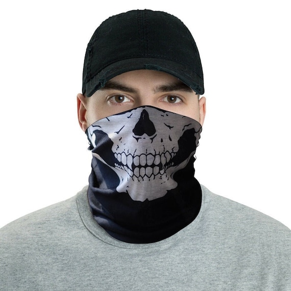 Skull Face Shield Dust Scarf Durable Thin Breathabl Skeleton Cloth Bandana Sport 