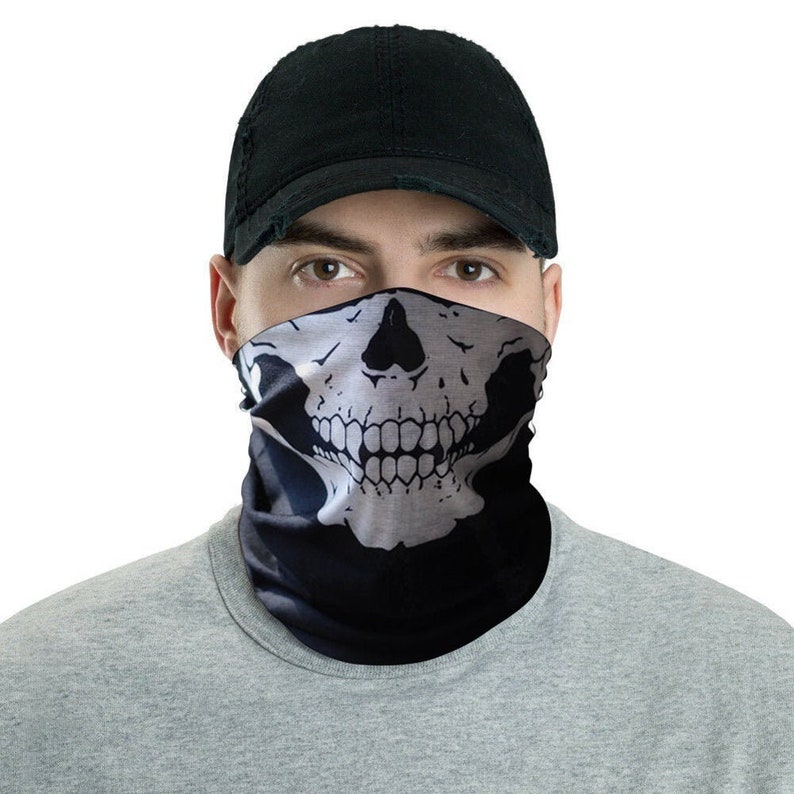 Skull Face Mask Skeleton Bandana Face Cover Custom Printed Etsy
