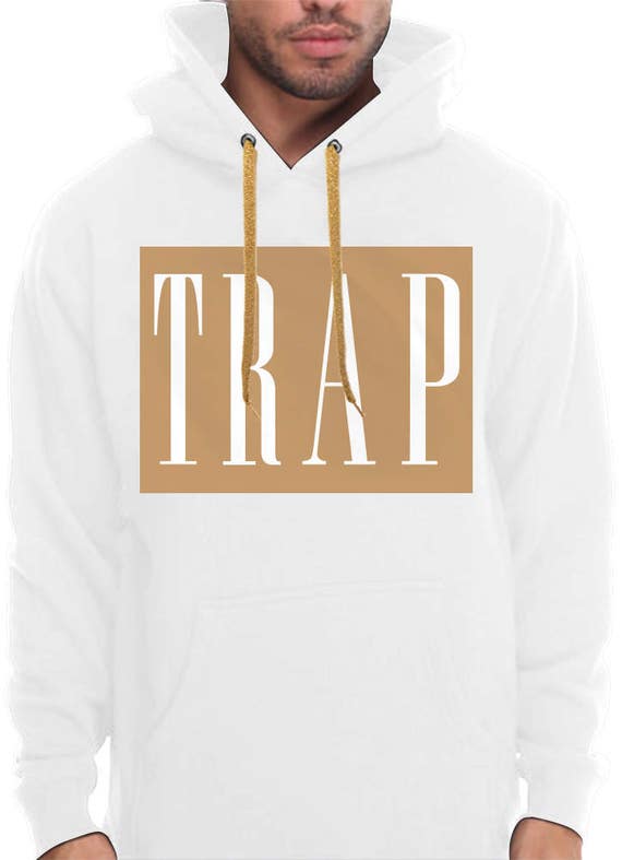 TRAP Hoodie White gold Pullover Sweatshirt Drug Lord King - Etsy.de