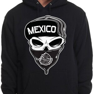 Mexico Mexican flag Red Bandana Hoodie Hooded Sweatshirt Brown Pride Soccer Viva