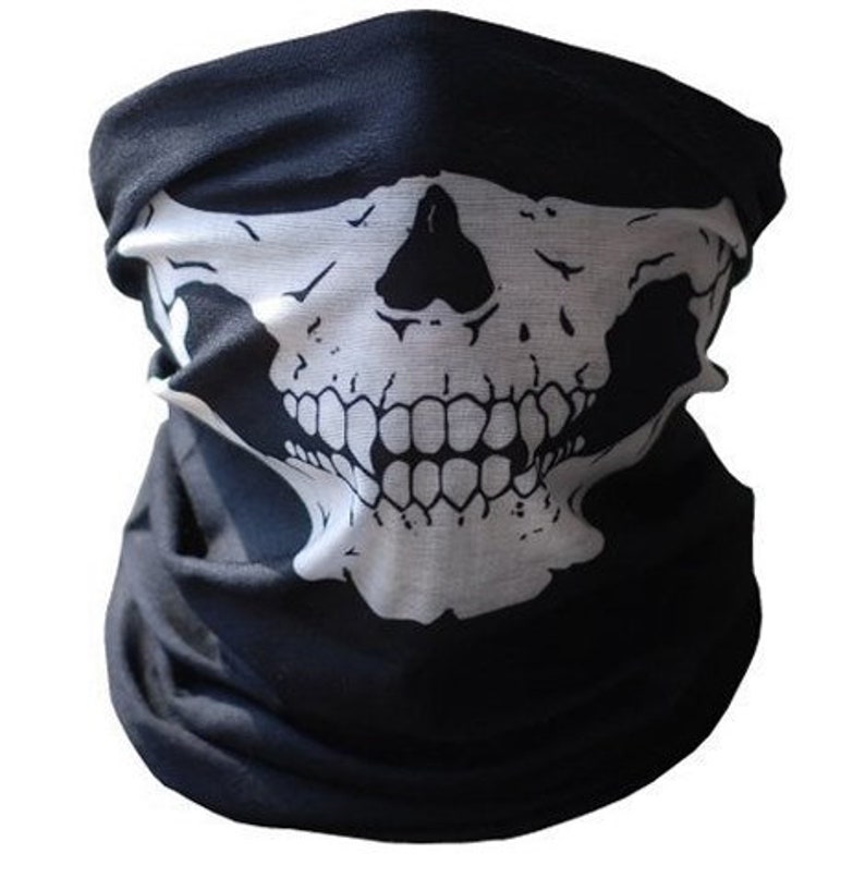 Pack of 2 Skull Face Mask Skull Neck Gaiter Black Skeleton Etsy