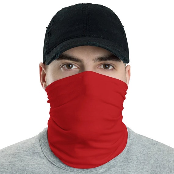 Red Paisley FACE MASK Sun Shield Neck Gaiter Headband Bandana Du Rag Skull Cap 