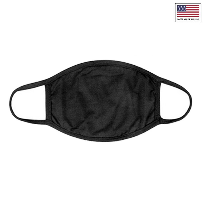 Made in the USA Face Mask Black Cotton Face Mask All Black Etsy