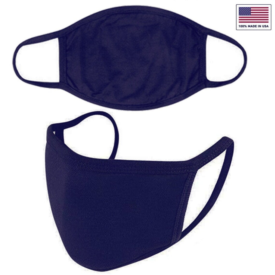 Navy Blue Face mask Made in the USA Face mask All Blue Etsy