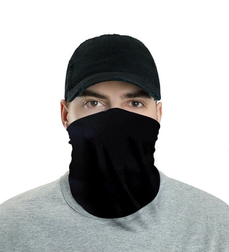 Plain Black Face Mask Neck Gaiter Bandana Face cover All Etsy
