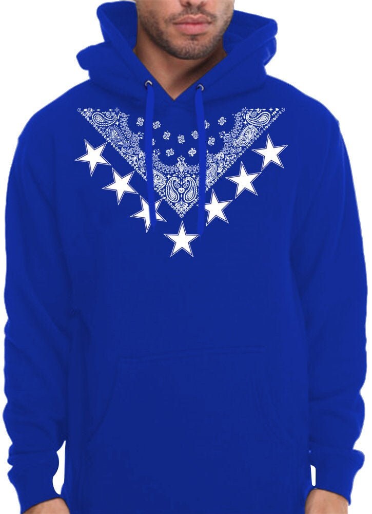 Blue bandana hoodie Clearance