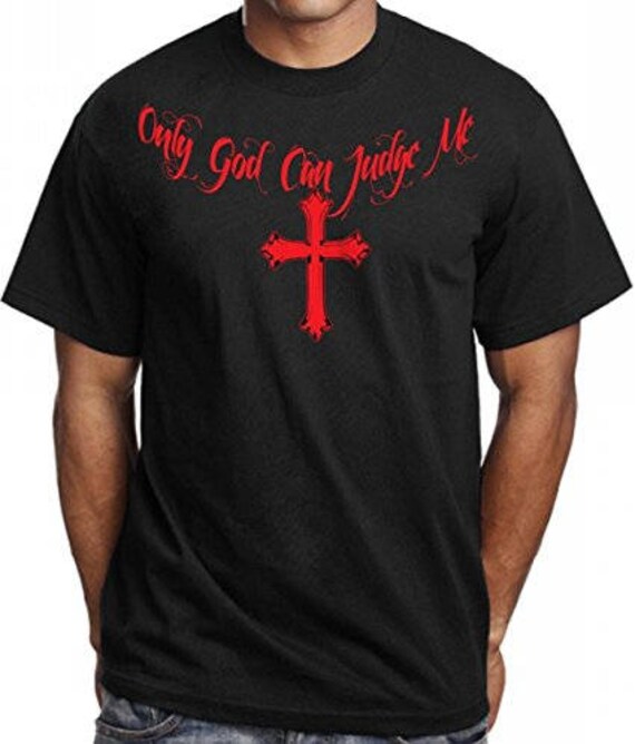 Men's Red Only God Can Judge Me T Shirt Urban Wear Hip Hop | Etsy