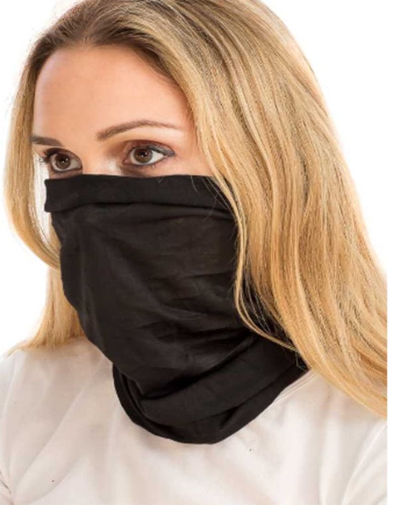 All Black Face Mask Plain Black Bandana Face cover Tubular ...