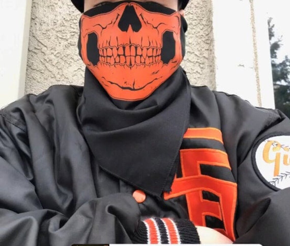 San Francisco Skull Bandana Face Mask SF Face Mask Etsy