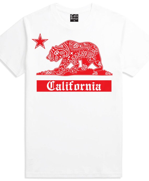 California Bear Red Bandana Paisley T 