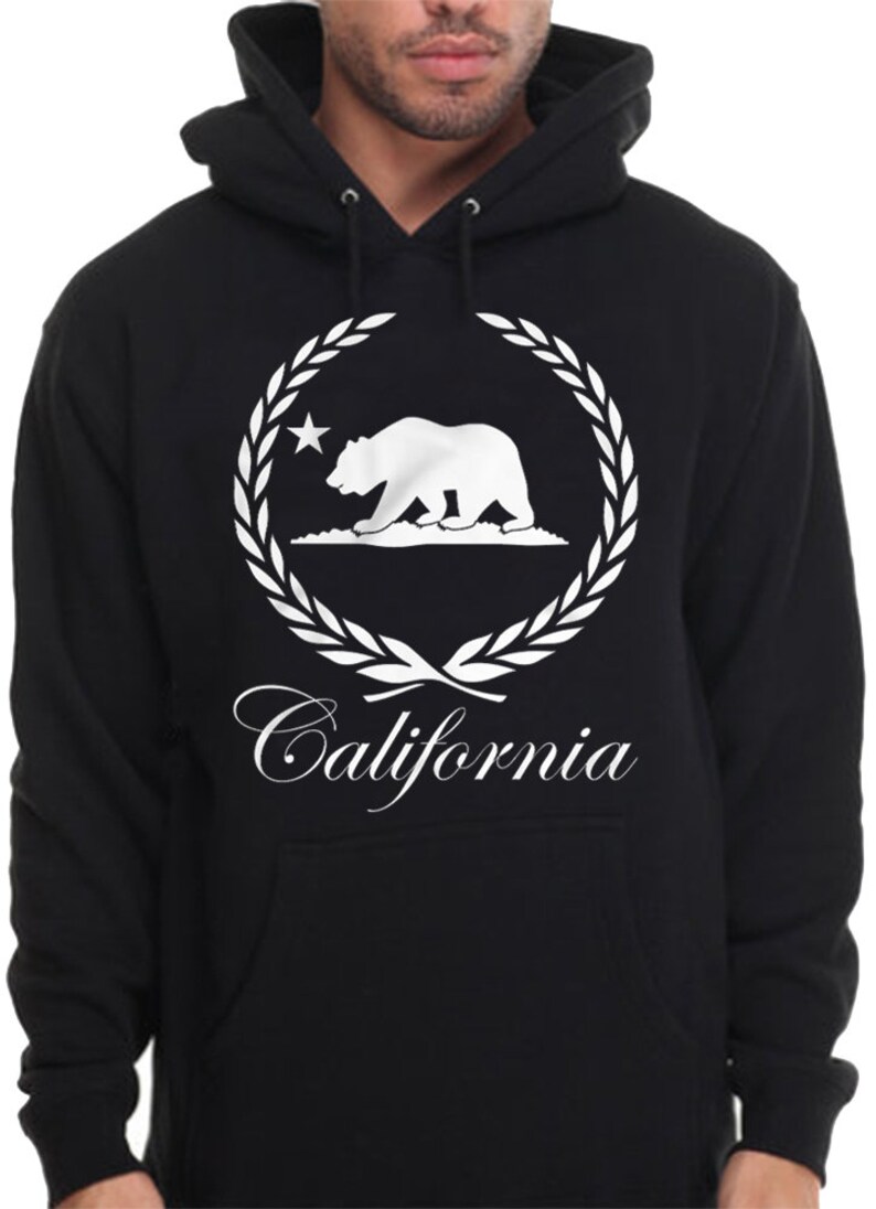 California Wreath Hoodie Sweatshirt Pullover Caddy Cali Bear Fancy Logo Graphic