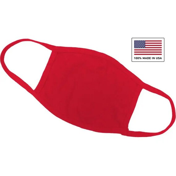 Made in the USA Face Mask Red Cotton Face Mask All Red Etsy