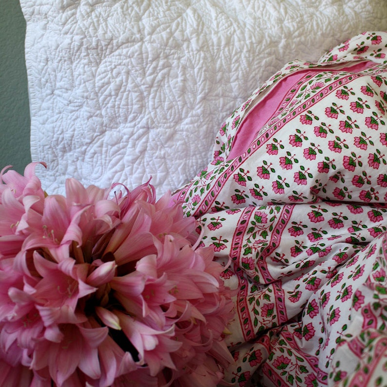 Wood Block Printed Indian Duvet Cover On Percale Cotton Etsy