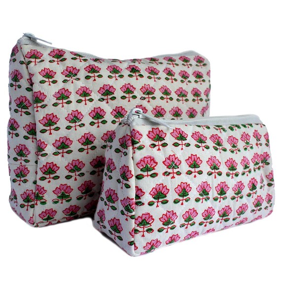 Rojo Blanco Floral colección de todos los tamaños de bloque de Mano India Impreso Cushion Covers
