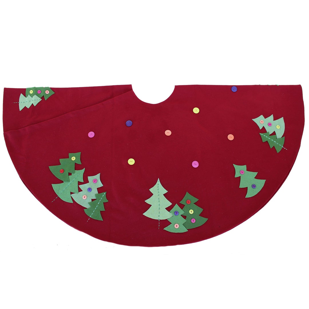 Cut Out Pine Trees Christmas Tree Skirt Etsy