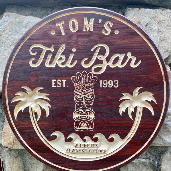Tiki Bar, Pool Bar, Beach Bar Sign! Personalized Bar Sign, Carved Wood Signs, Tiki Bar Signs, Birthday Gift, Gift, Wedding,