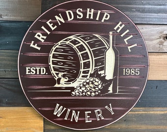 RUSTIC Wine Sign, Personalized Bar Sign, Wine Decor, Carved Wood Signs, Wine Bar Signs, Wine Barrel Sign, Custom Wine Sign, Wine Gift