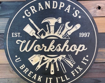 Tools Signs, Personalized Garage Sign, Custom Garage Sign, Fathers Day Gift, Birthday, Workshop Signs, Dad Workshop Garage,