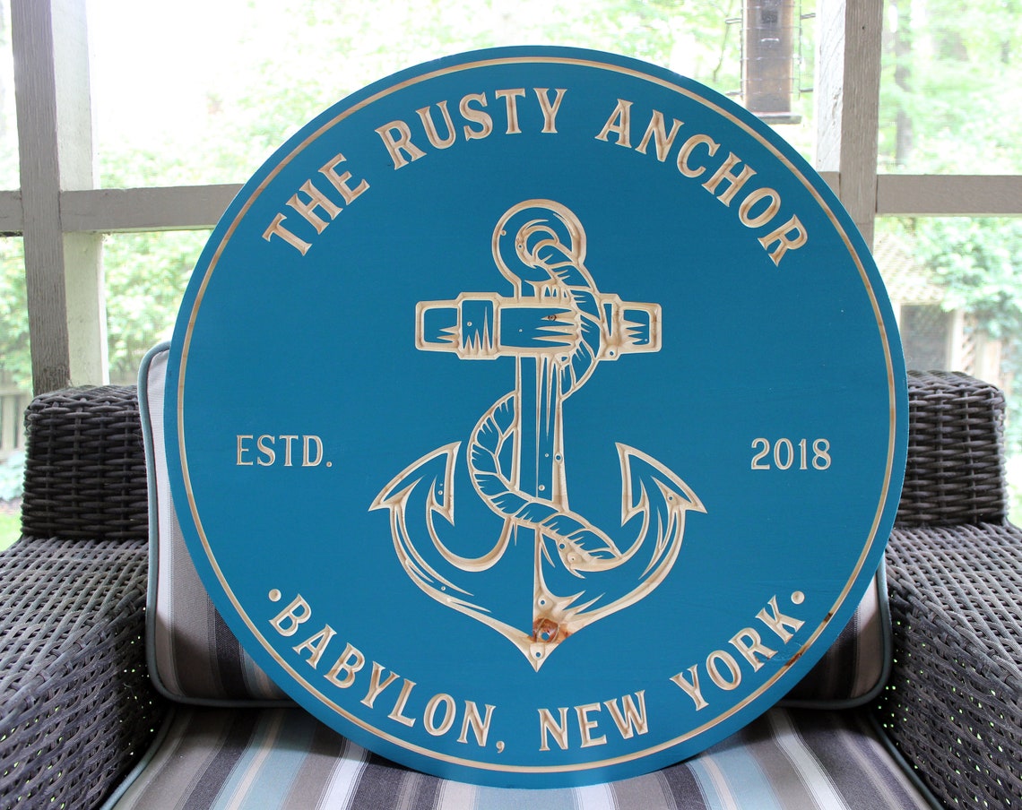 Nautical Anchor Personalized Sign Wood Signs US Navy Sign Etsy