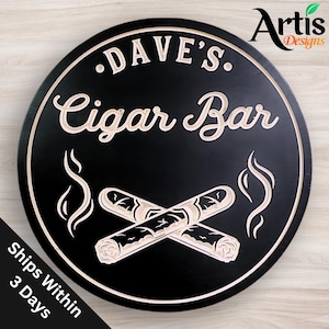 Cigar Bar Sign, Carved Wood Sign, Cigar Gifts, Cigar, Personalized Signs, Man Cave, Cigar Sign, Cigar Decor, Cigar Lounge, Father's Day Gift