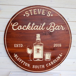 Custom Signs, Bar Signs, Personalized Signs, Basement Bar, Cocktail Bar, Home Bar, Man Cave, Bar Decor, Birthday Gift, Fathers Day Gift image 3