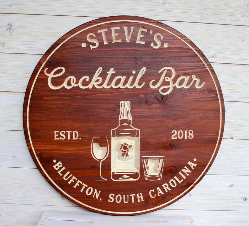 Custom Signs, Bar Signs, Personalized Signs, Basement Bar, Cocktail Bar, Home Bar, Man Cave, Bar Decor, Birthday Gift, Fathers Day Gift image 3