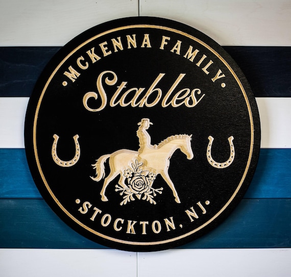 Personalized Equestrian Sign: Custom Carved Horse Ranch Decor