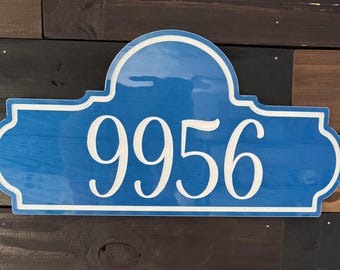 Custom Address Sign: Weatherproof PVC with Epoxy, Personalized Art Graphic