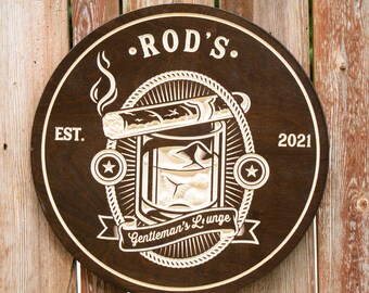 Cigar Bar Sign, Bar Signs, Cigars, Personalized Sign, Custom Bar Signs, Man Cave, Wall Decor, Cigar Decor, Gifts for Men, Father's Day Gift