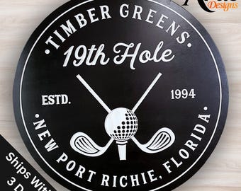 Personalized Golf Sign: Carved  Bar Decor, Golfer Gift