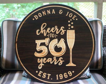 Personalized Anniversary Wood Sign, Custom Wedding Gift
