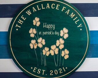 Happy St. Patrick's Day Sign, Personalized Bar Sign, St. Patrick's Day Decor, Irish Pub Sign, Bar Sign, Personalized Sign,