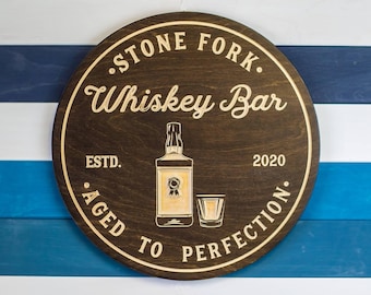 Whiskey Bar Sign, Bar Signs, Personalized Signs, Custom Sign, Personalized Gifts, Bourbon Signs, Man Cave, Groomsman Gift, Matching Coasters