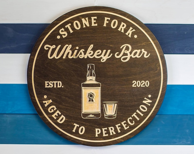 Personalized Whiskey Bar Sign: Custom Man Cave Decor