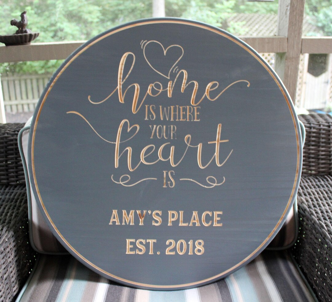 Personalized Family Name Sign: Carved Wood Home Decor - Etsy