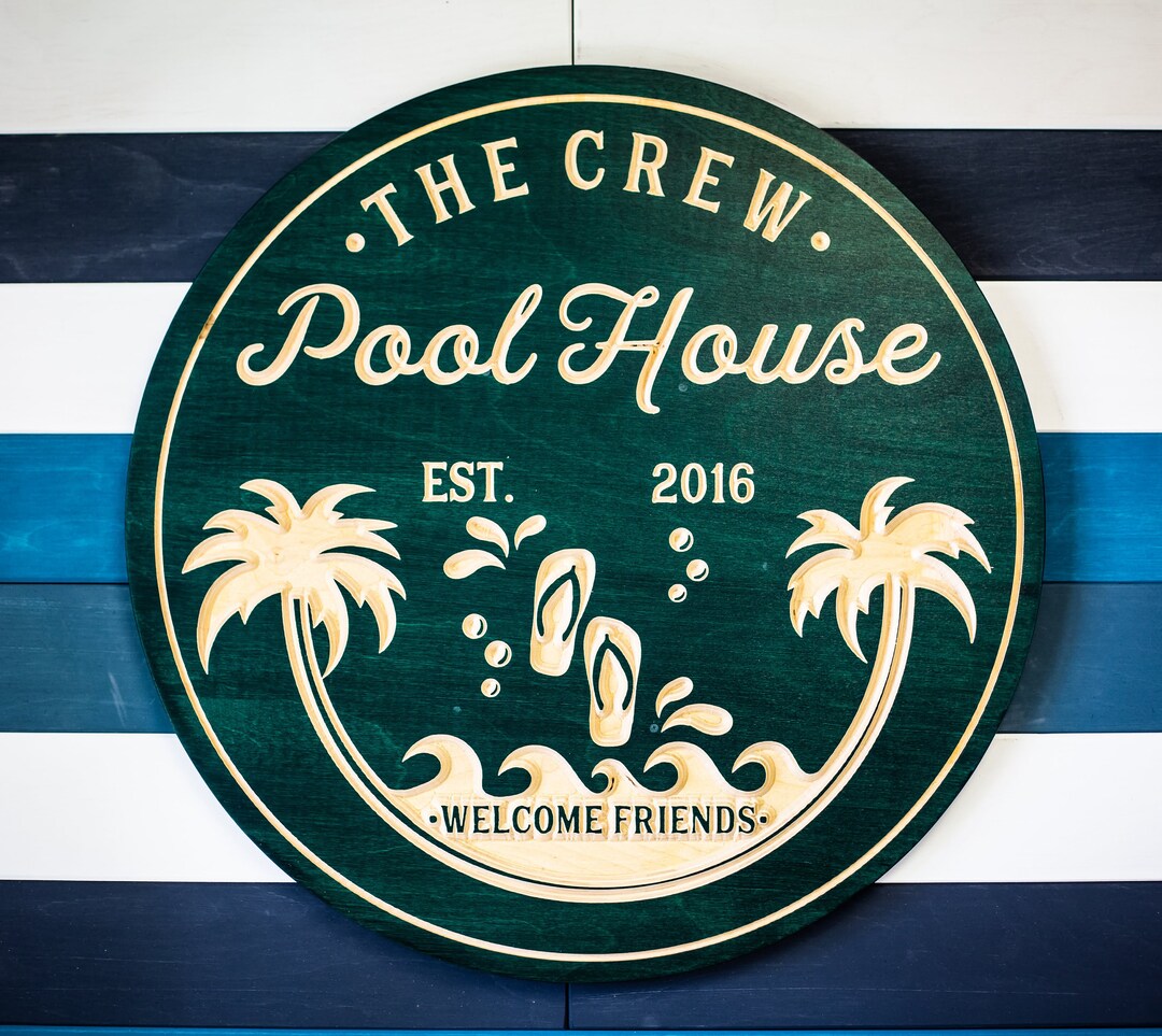Pool Bar Sign, Beach Bar Sign, Personalized Pool Sign, Carved Wood