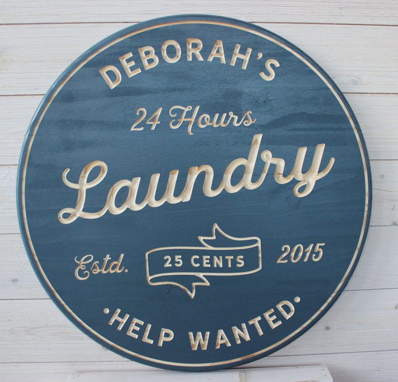 Laundry Room Sign Personalized Laundry Signs Laundry Decor  Etsy