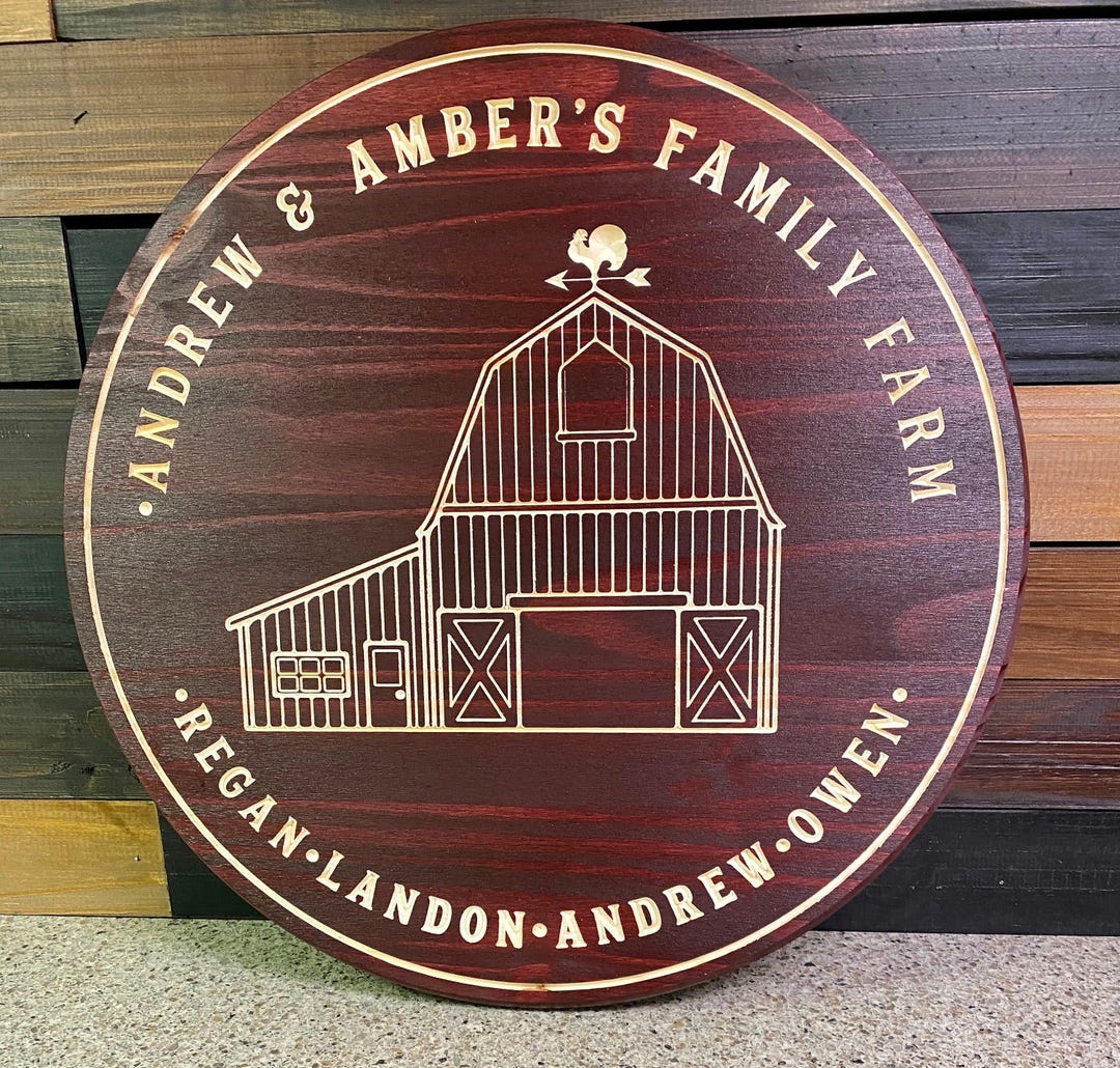 Personalized Carved Barn Sign: Family Farm Decor - Etsy