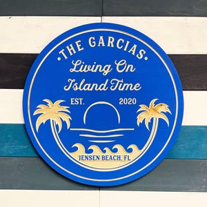 Palm Tree Sunset Sign, Personalized Sign, Carved Wood Signs, Beach Sign, Pool Sign, Custom Signs, Wedding Gift, Bar Signs,