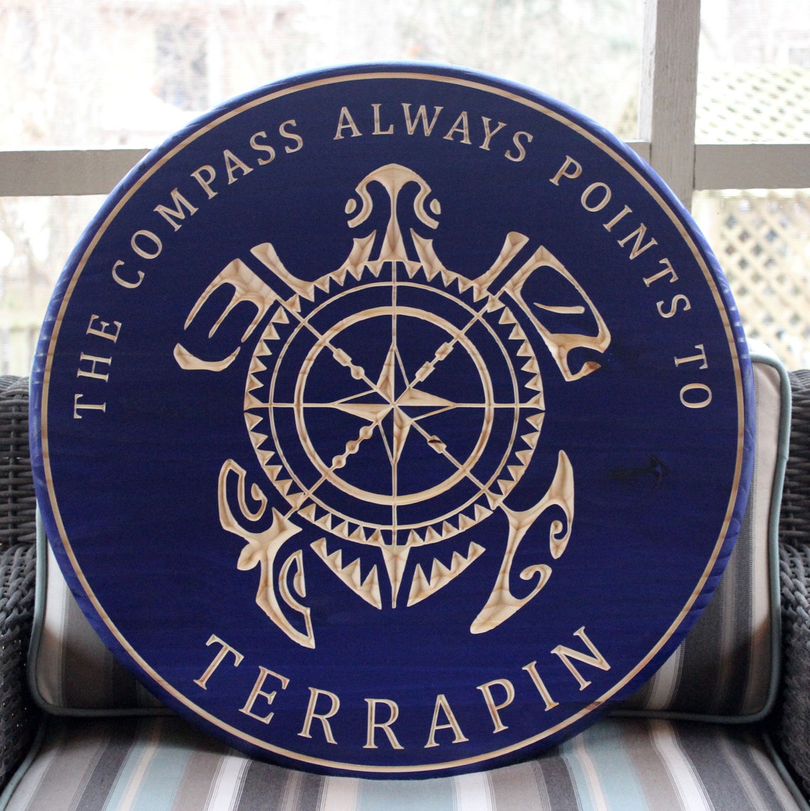 The Compass Always Points to Terrapin Sign CARVED Signs Etsy