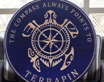 The Compass Always Points to Terrapin Sign, CARVED Signs, Grateful Dead Signs, Music Signs, Terrapin, Music Gift,,  Gift