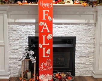 Happy Fall Y'all Sign: Carved Wood Porch Decor