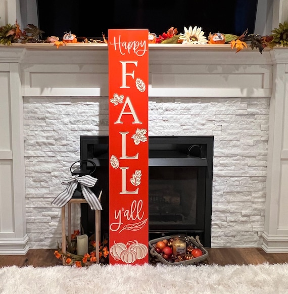 Happy Fall Y'all Sign: Carved Wood Porch Decor