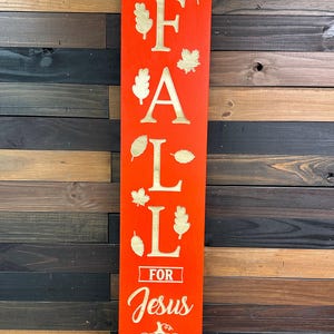 Panneau en bois sculpté Fall for Jesus : décoration de porche d'automne image 3
